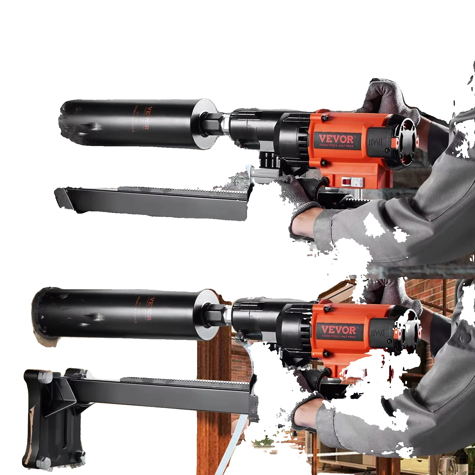 Kernbohrmaschine, Maximaler Bohrdurchmesser: 8 Zoll, Maximale Bohrtiefe: 23,62 Zoll, Leistung: 3200 W, Drehzahl: 750 U/min, Spindelgröße: 1-1/4" X 7 Unc & 5/8" X 11 Unc