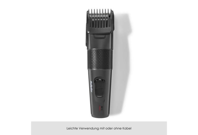 BaByliss MEN E786E Elektrische Haarschneidemaschine, professionelle Vollmetallklingen, kabelgebundener/kabelloser Betrieb, 60 min Laufzeit, 12 Längen