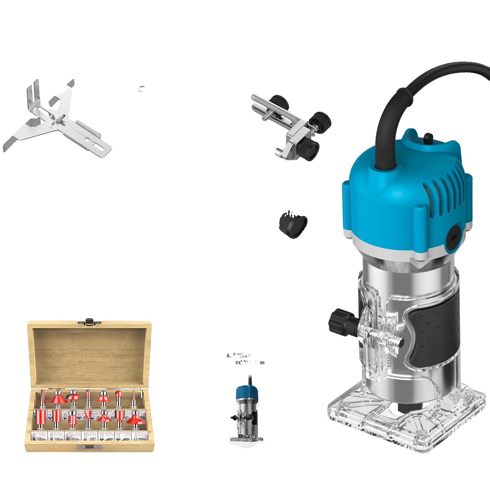 Router, 800 W Leistung, 30.000 U/min Drehzahl, Eu