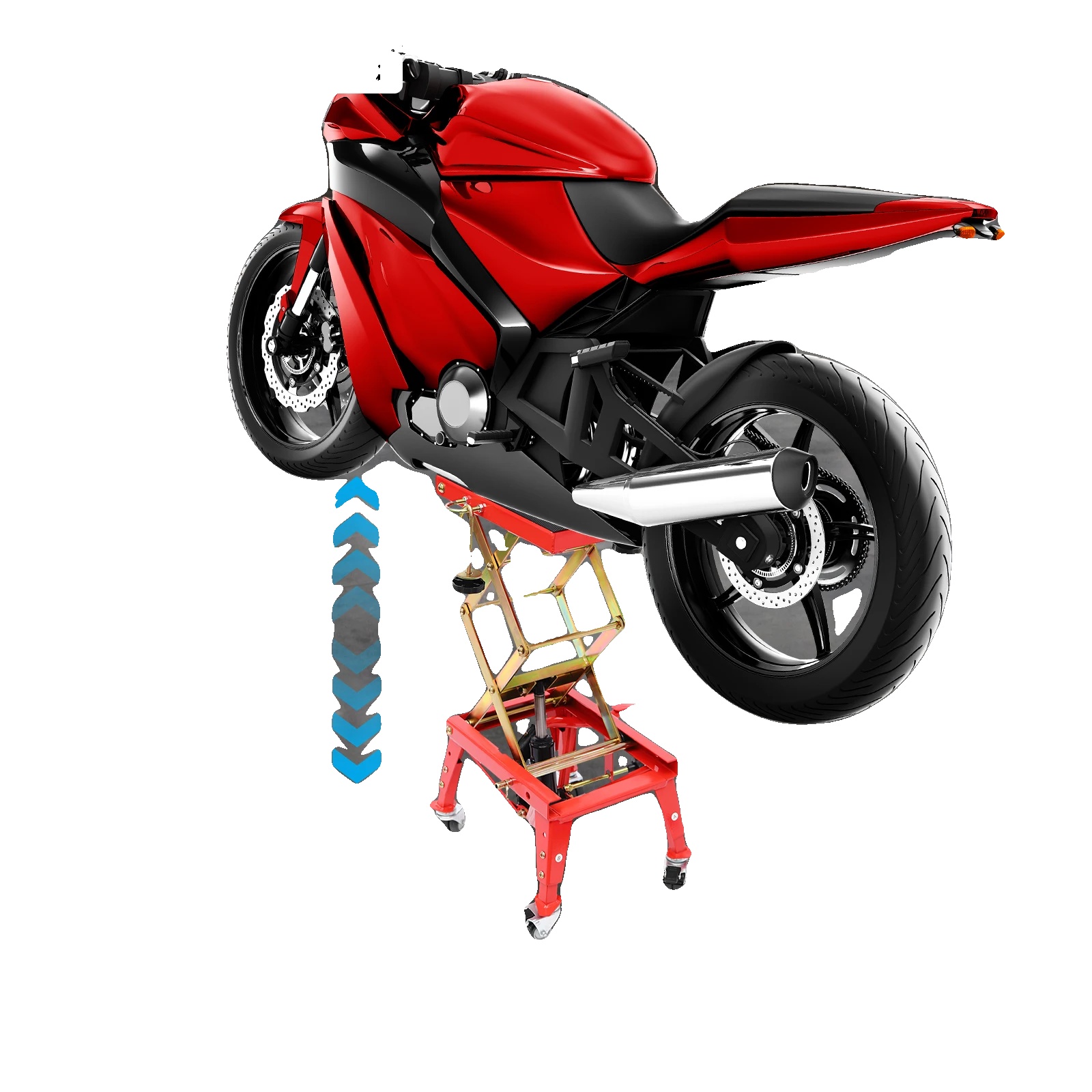 Motorradhebebühne, Tragkraft 159 Kg, Höhenverstellbar Von 30,5 Cm Bis 80 Cm, Klappbar, Feststellbare Rollen, Robuste Ausführung