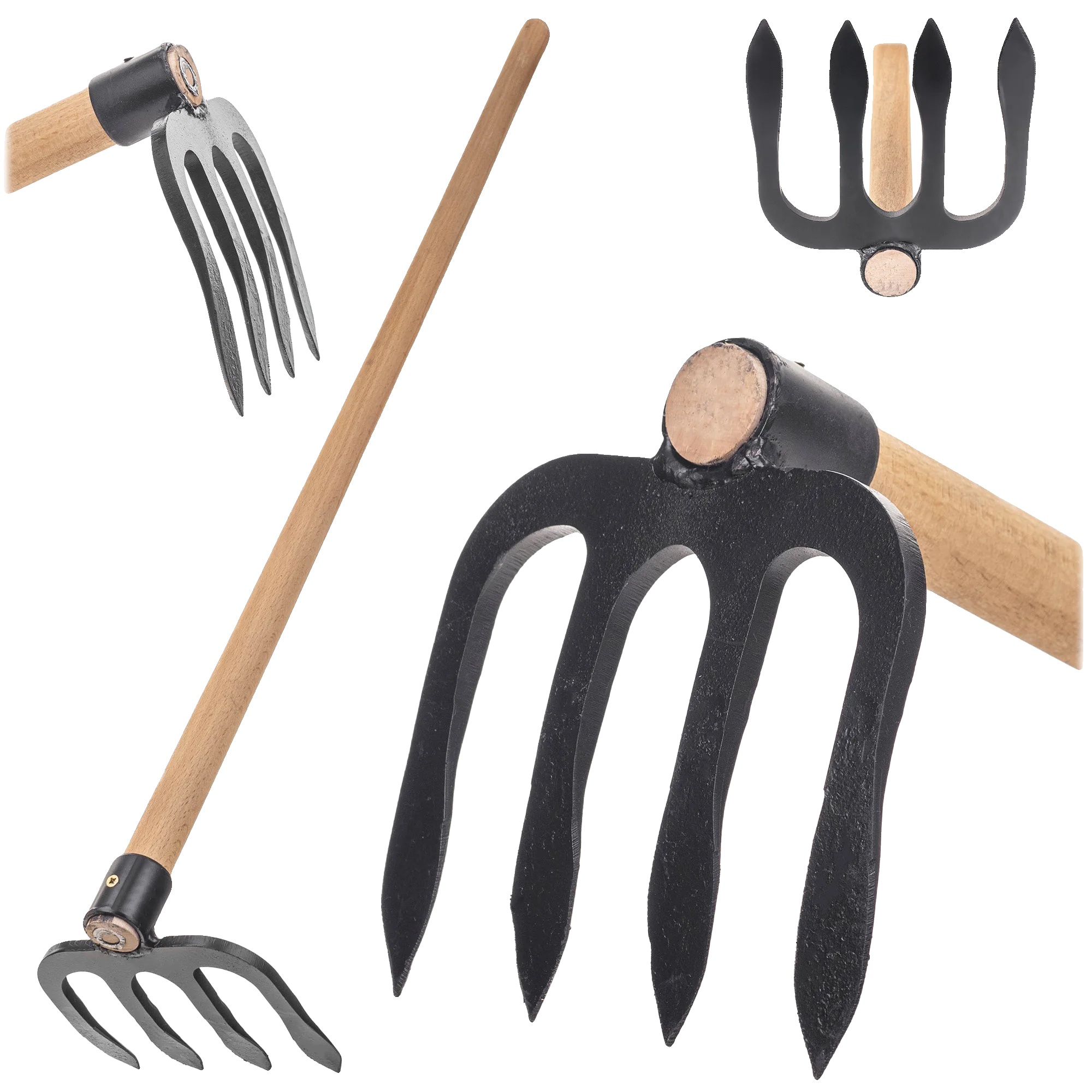 Hacke, Material: Stahl, Maße: 15 X 17 Cm, Vierzinken, Ergonomischer Griff, Geeignet Für Den Gartenbau