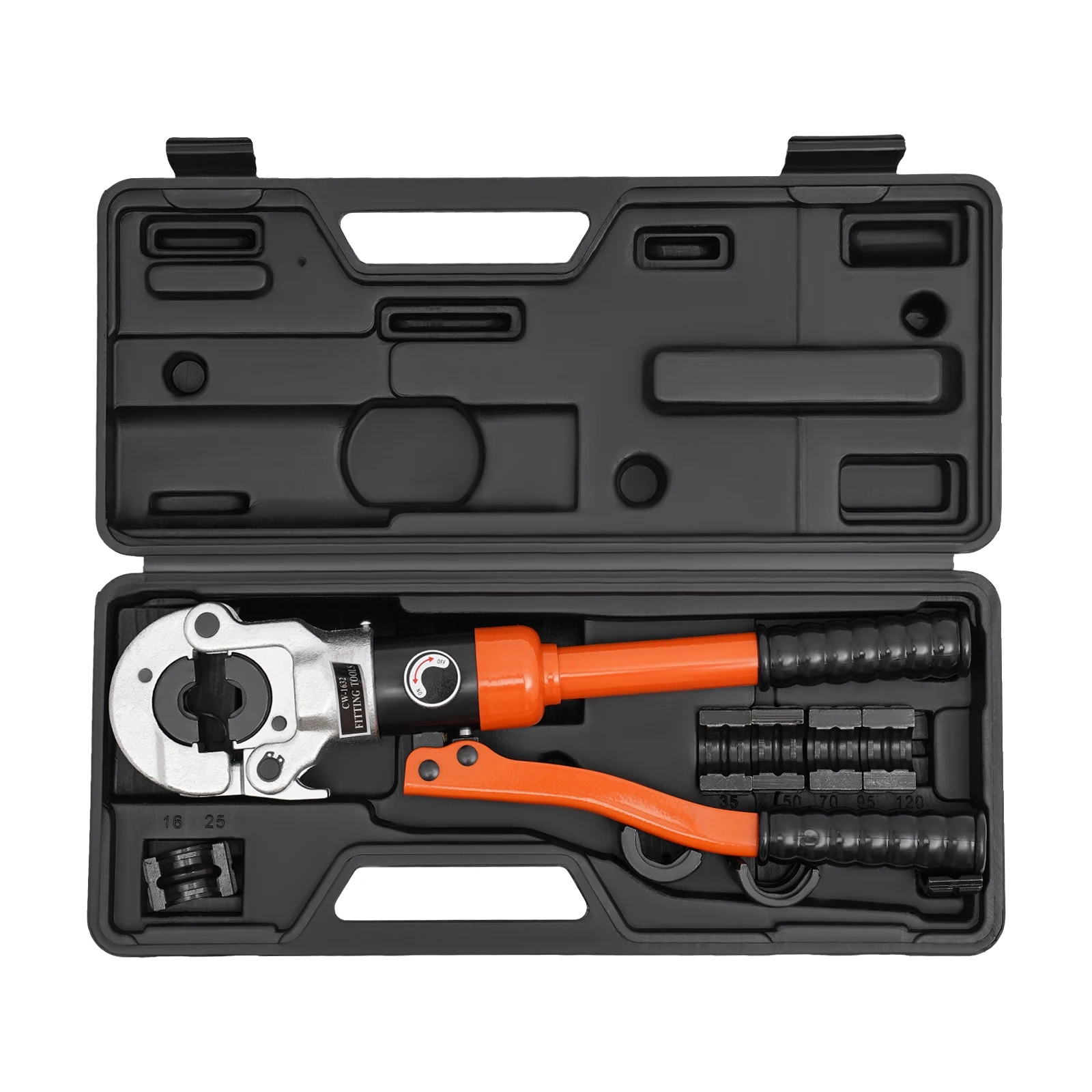 Hydraulisches Crimpwerkzeug, 360° Drehbarer Kopf, Ergonomischer Griff, Orange