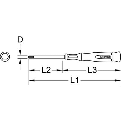 Feinmechanik-Schraubendreher für Innensechskantschrauben - mit Kugelkopf, 3/32'