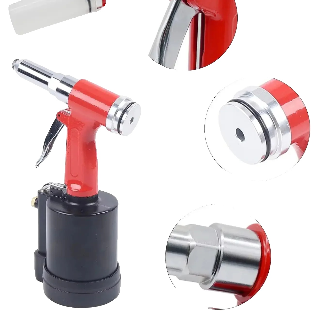 Pneumatische Nietpistole, Effizientes Design, Vielseitige Kompatibilität, Rot