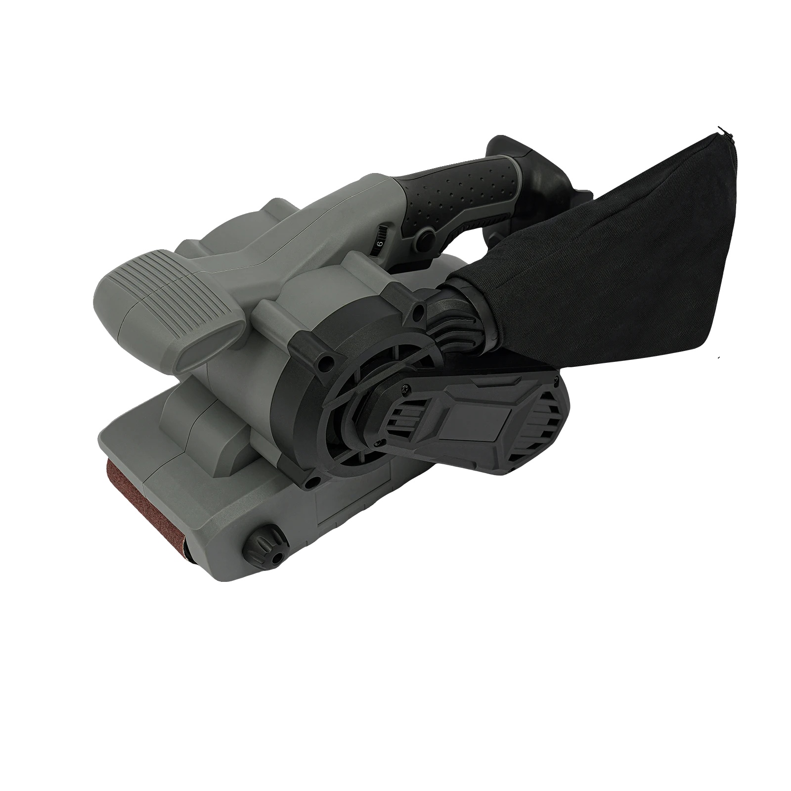 Bandschleifer, Bürstenloser Motor, Variable Drehzahlregelung, Schwarz