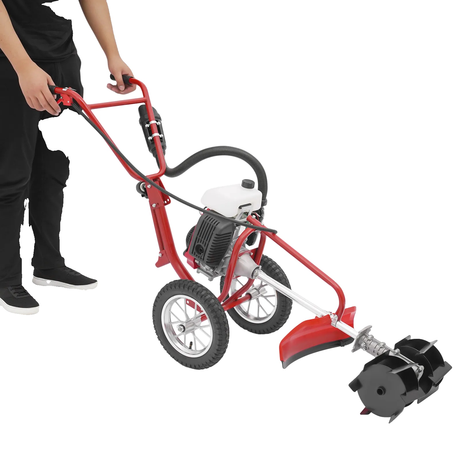 Benzinbetriebene Motorhacke, 4 Ps, 63 Cm³, Ca. 240 U/min, Stahl, 145 Cm X 44 Cm X 70 Cm