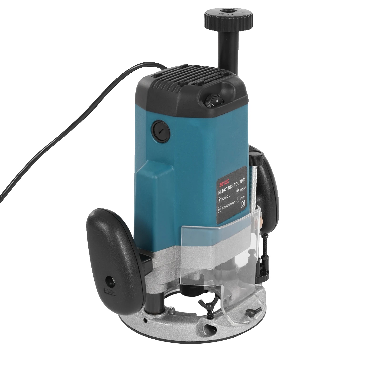 Elektrische Oberfräse, 6 Variable Geschwindigkeiten, 15 Fräser, Blau