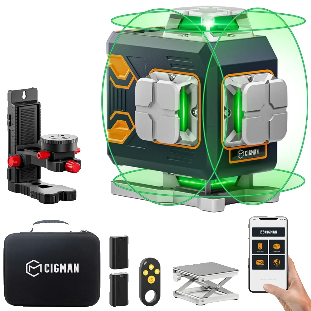 Laser-nivelliergerät, 4 X 360°-laserebenen, Bluetooth-steuerung, Cm-s02