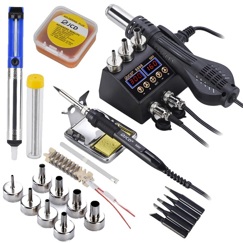 Lötstation, Lcd-bildschirm, Heißluftpistole, 8898 Kit10, 220v Eu-stecker