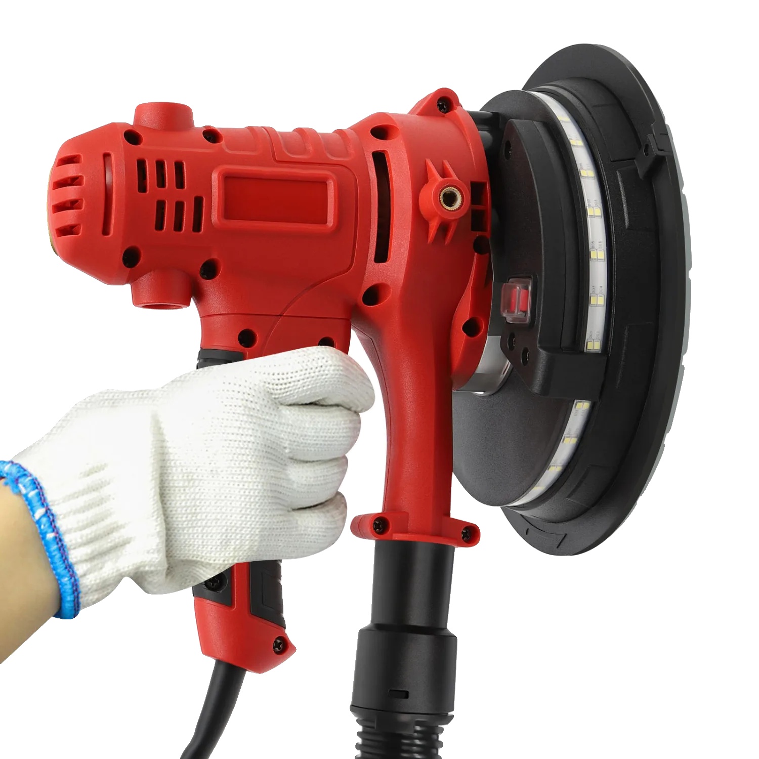Wandschleifer, Verstellbarer Griff, Led-licht, Rot