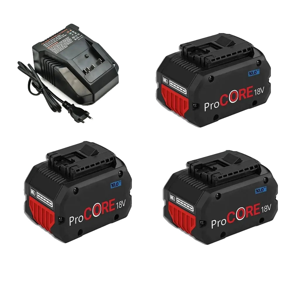 Ersatzakku, 10000 Mah Kapazität, Kompatibel Mit 18-v-elektrowerkzeugen, 3 Akkus, 1 Ladegerät