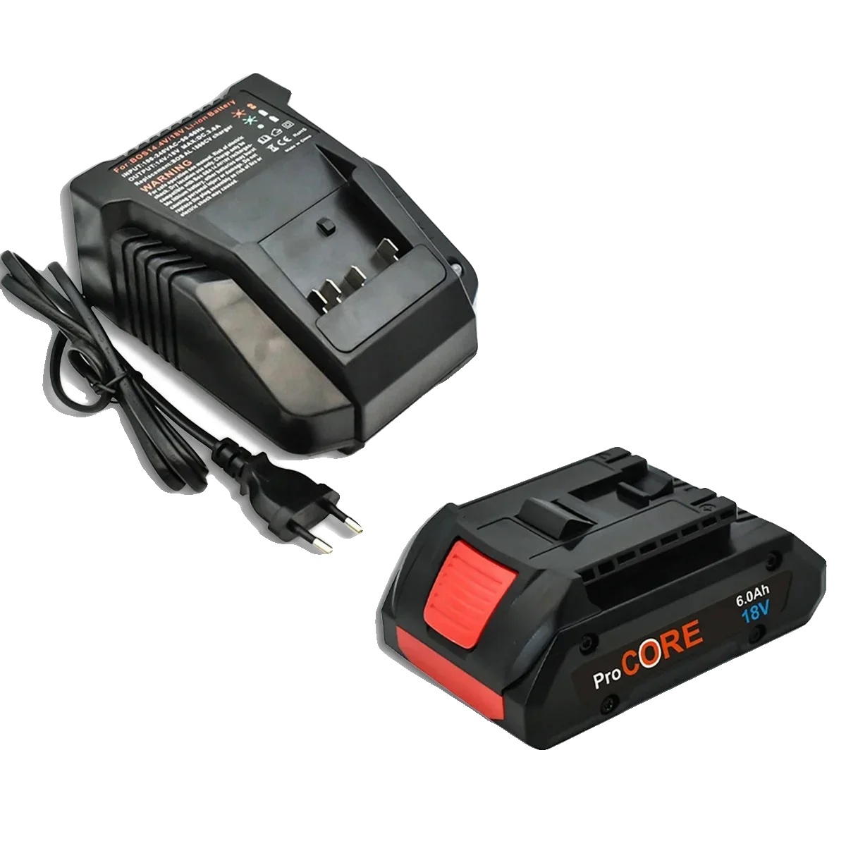 Ersatzakku, 6,0 Ah Kapazität, Kompatibel Mit Elektrowerkzeugen, 6,0 Ah, 1 Stück Ladegerät, 1 Stück
