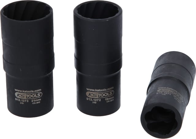 Ks Tools 1/2' Spiral-Profil-Kraft-Stecknuss-Satz, 3-tlg,17-21mm - 913.1270