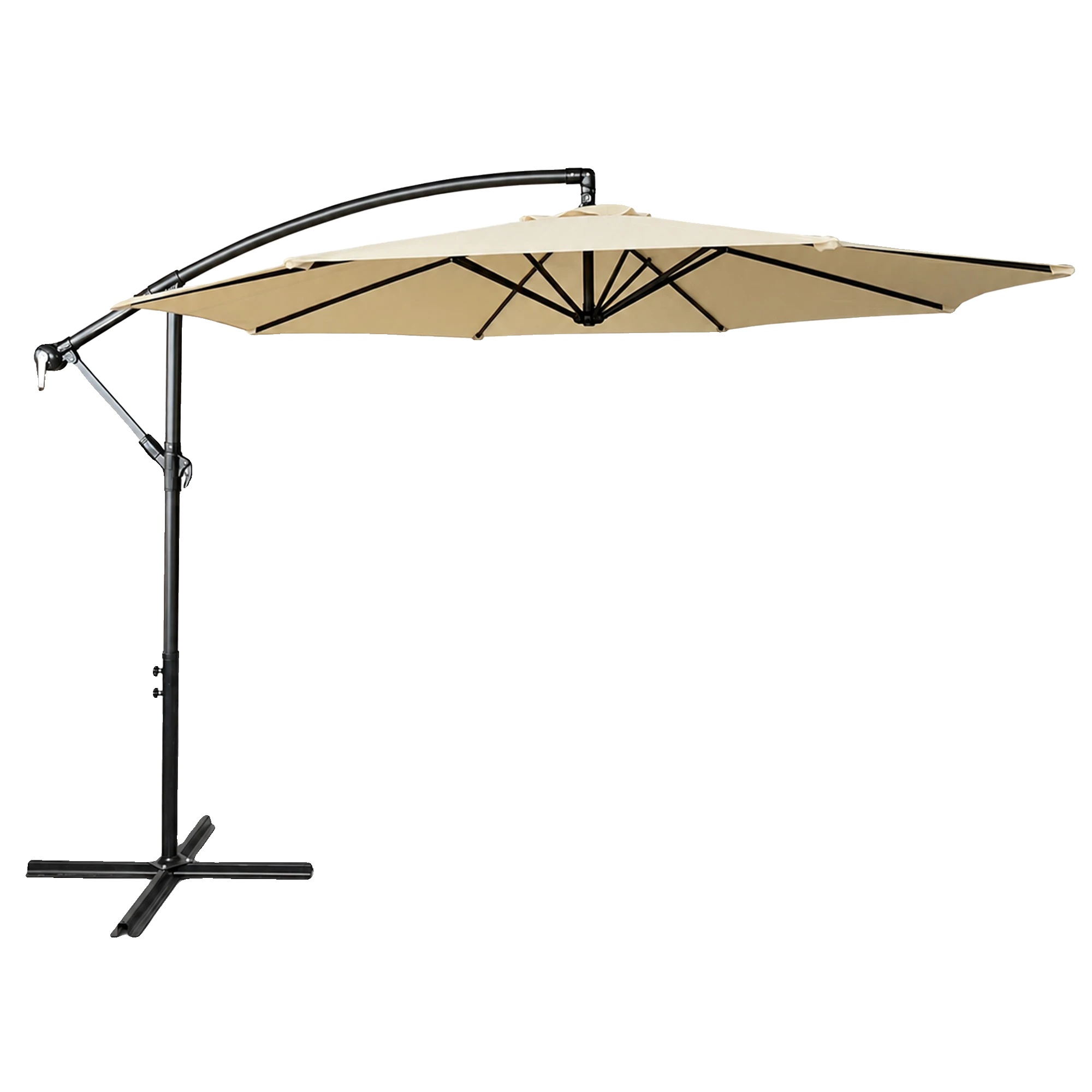 Gartenschirm, Uv-schutz, Wetterfestes Design, Beige