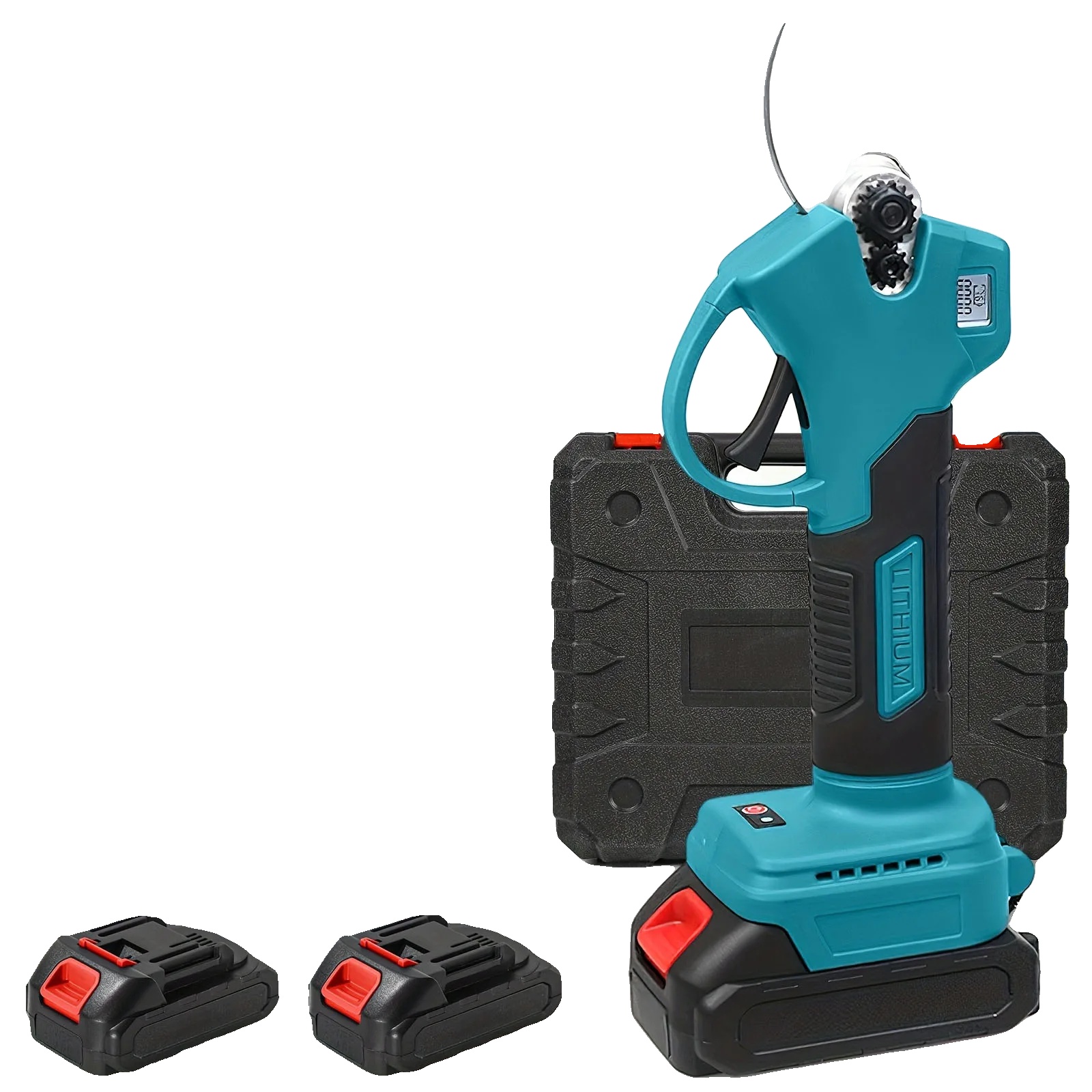 Kabellose Elektrische Gartenschere, Leichtes Design, Bürstenloser Motor, Blau, 2 Akkus