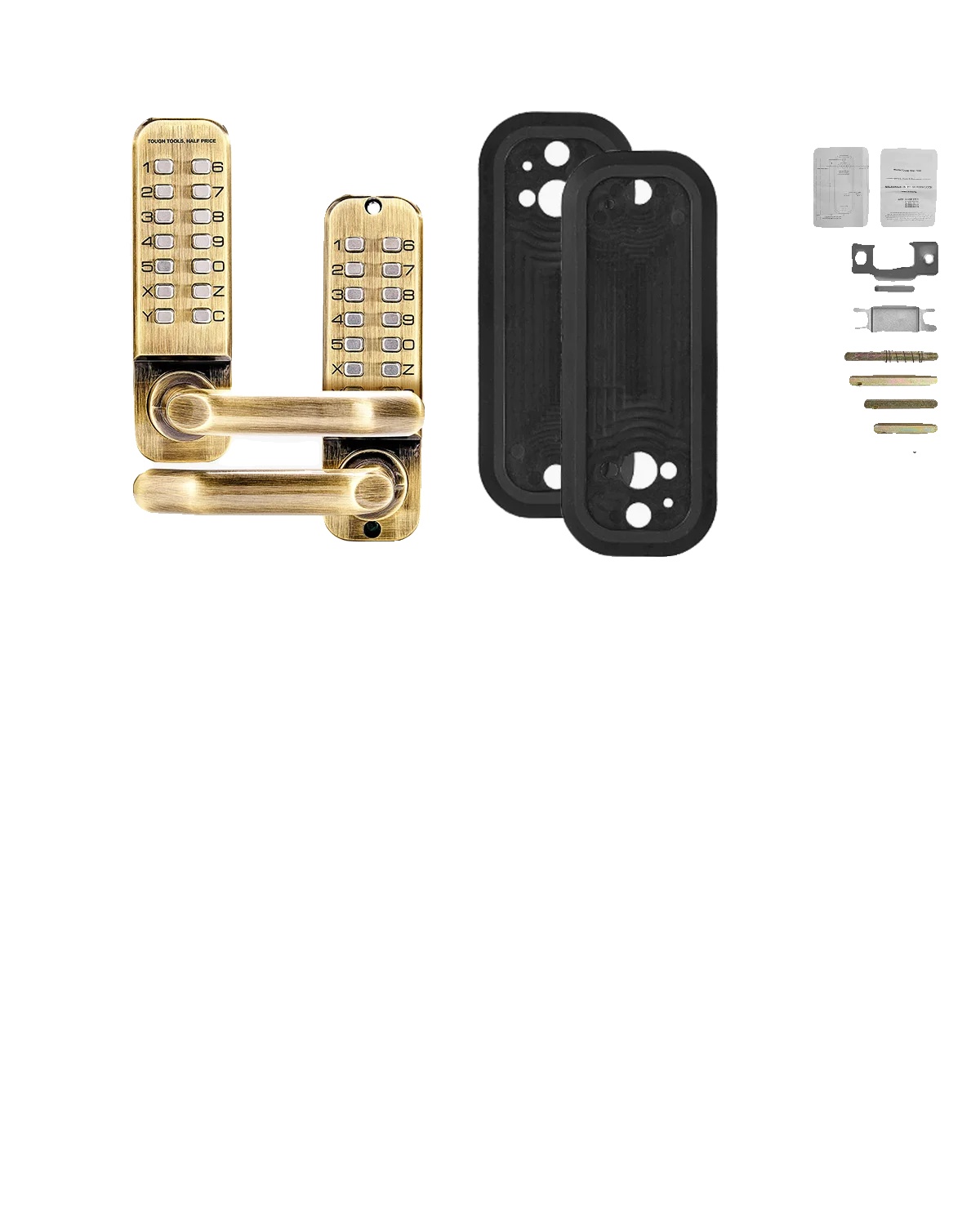 Mechanisches, Schlüsselloses Türschloss, Robuste Zinklegierung, Verstellbare Griffe, Bronze
