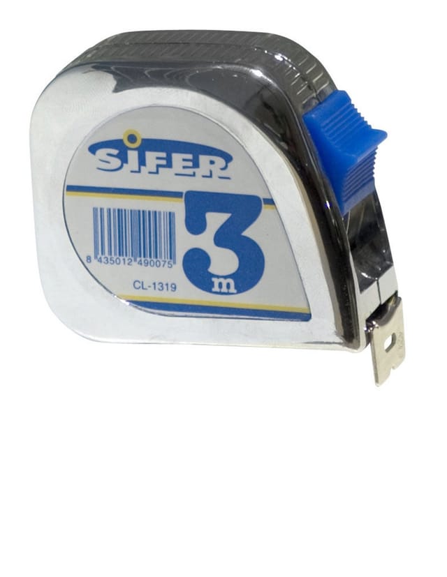 8 m 25 mm Chrom-Maßband mit Bremse und Clip - Sifer