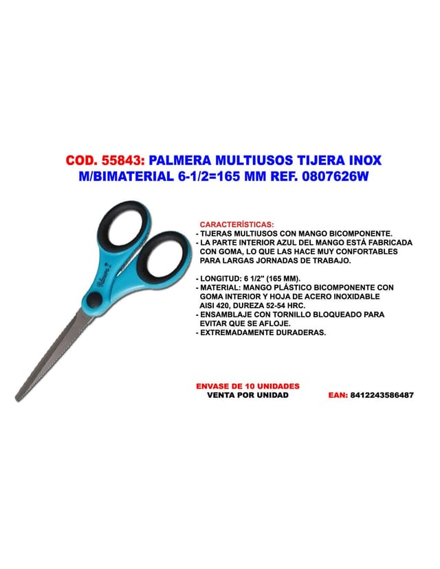 Mehrzweck-Bimetall-Edelstahlschere 2165 mm palmera