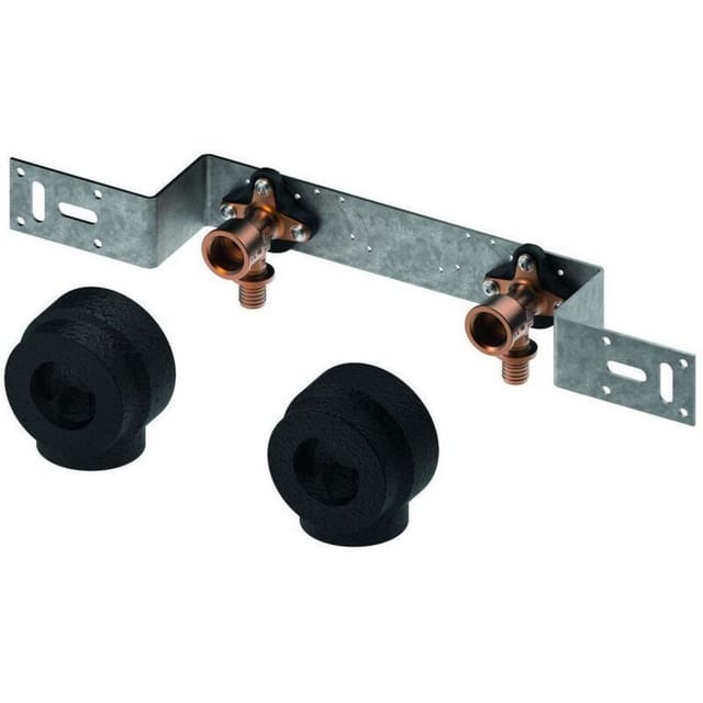 Flex Montageeinheit 2 Wandscheiben 16mm x Rp 1/2', 150mm inklusive Schalldämmbox, Siliziumbronze - Tece
