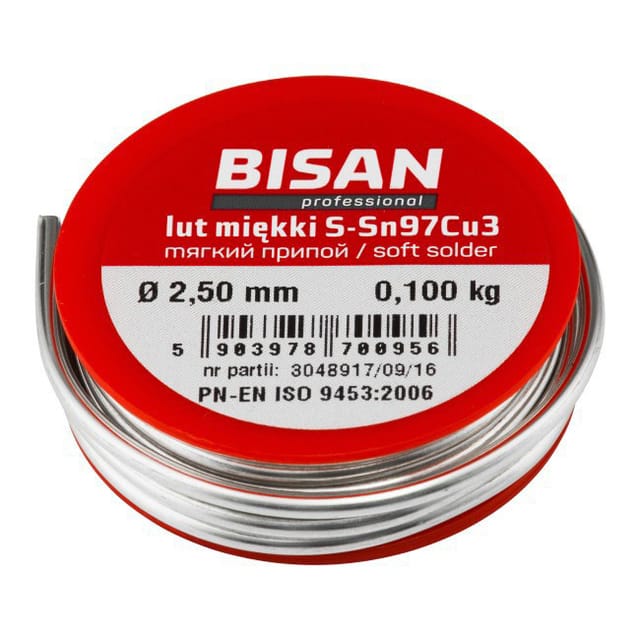 Bleifreier Weichlötdraht 2,5 mm für Kupferrohre 100 g