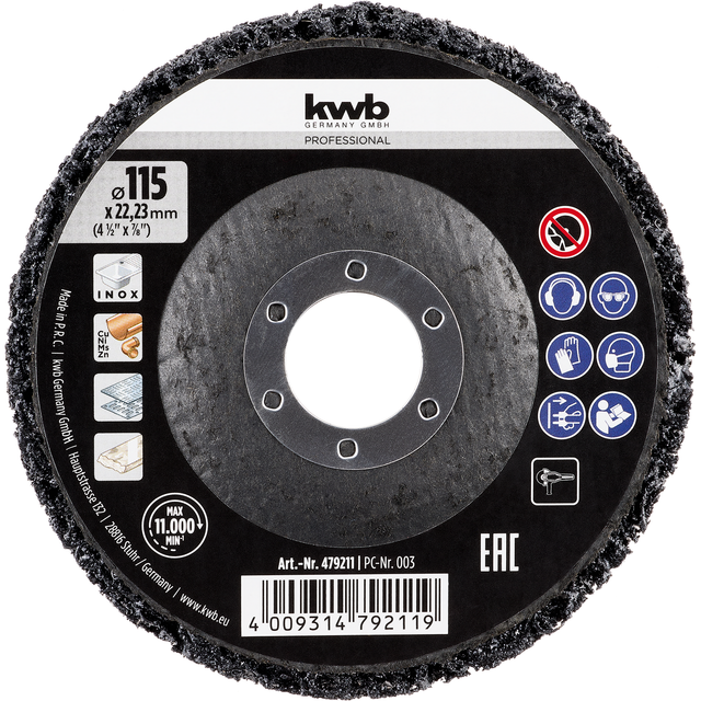 KWB - Einhell 479211 Hartmetall-Schleifscheibe 115mm, Holz, Blech, Edelstahl