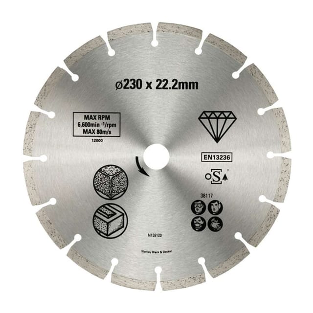 Segmentierte Diamanttrennscheibe 230 mm STANLEY STA38117-XJ