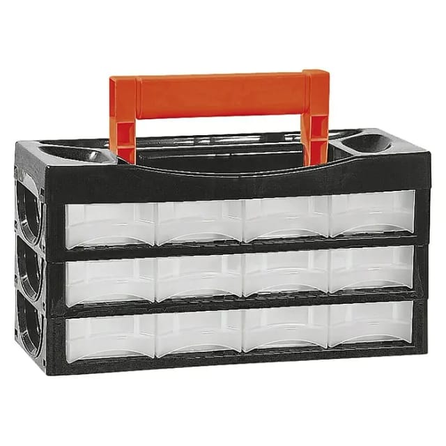 Alutec 66009 Sortimentskoffer (L x B x H) 128 x 34 x 68 mm Anzahl Fächer: 12 Inhalt 1 St.