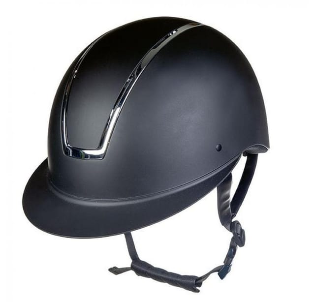 55-57 Cm, Schwarz Und Poliertes Silber: Vg1 Zugelassenes Lady Shield Modell Reithelm