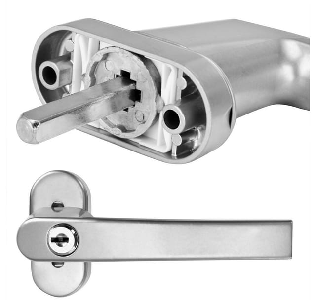 Markenartikel - Monzana® Fenstergriffe Abschließbar Mit Schloss Kindersicherung Silber 35mm Stiftlänge 2 Schlüssel Fensterbeschlag Balkon Türgriff Einbruchschutz 6x Silber
