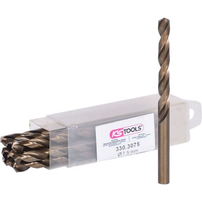 Ks Tools hss-g Co 5 Spiralbohrer, 7,5 mm, 10er Pack