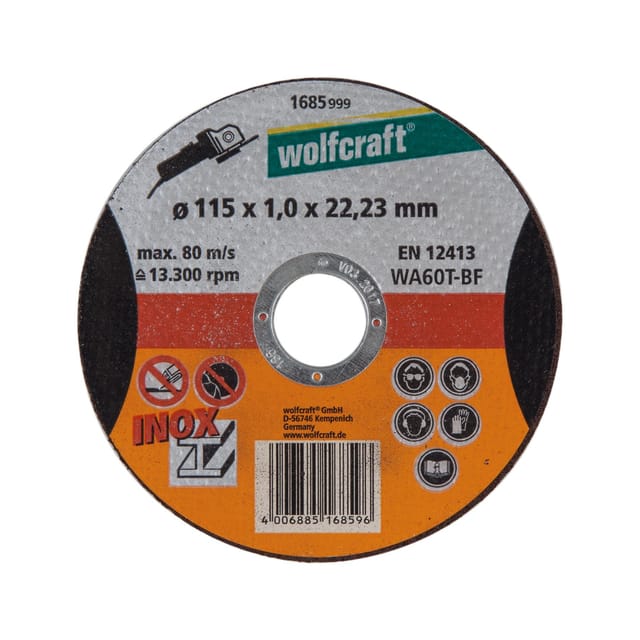 Wolfcraft Trennscheibe für Aluminium 115 x 1,5 x 22,23 mm (1668999)