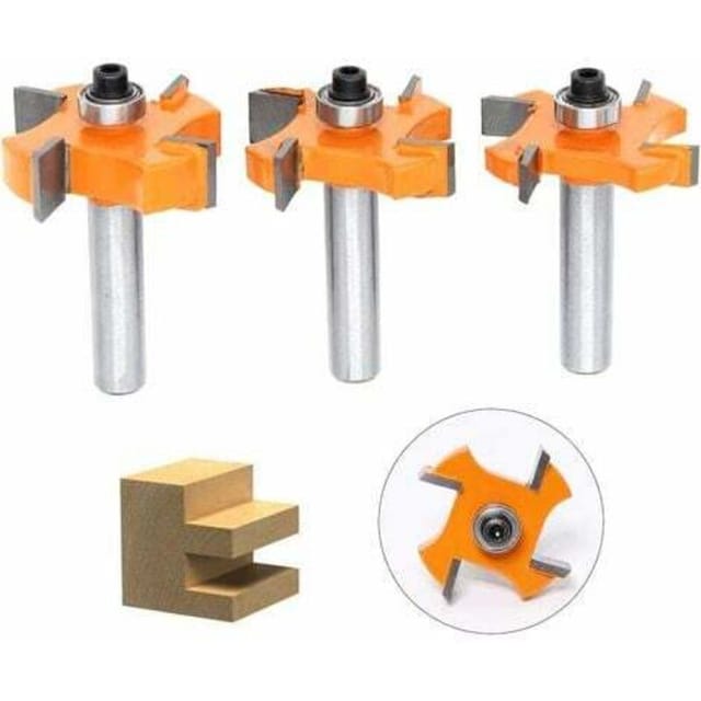 3-teiliges Nut- Und Feder-fräserset, 4 X 8 Mm Schaft, T-förmige Kugelfräser – Holzbearbeitungswerkzeuge Für Türen, Tische, Regale, Wände Und Mehr
