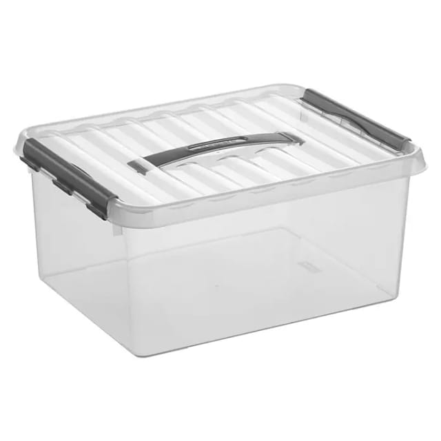 Box für Regalsystem Q-Line 15 l transparent/metallic 40 x 30 x 18 cm - Sunware