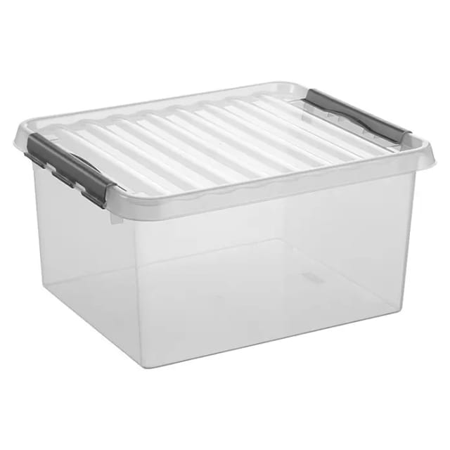Kunststoff-Box Q-Line 36 l mit Deckel transparent Aufbewahrungsbox Kiste - Sunware