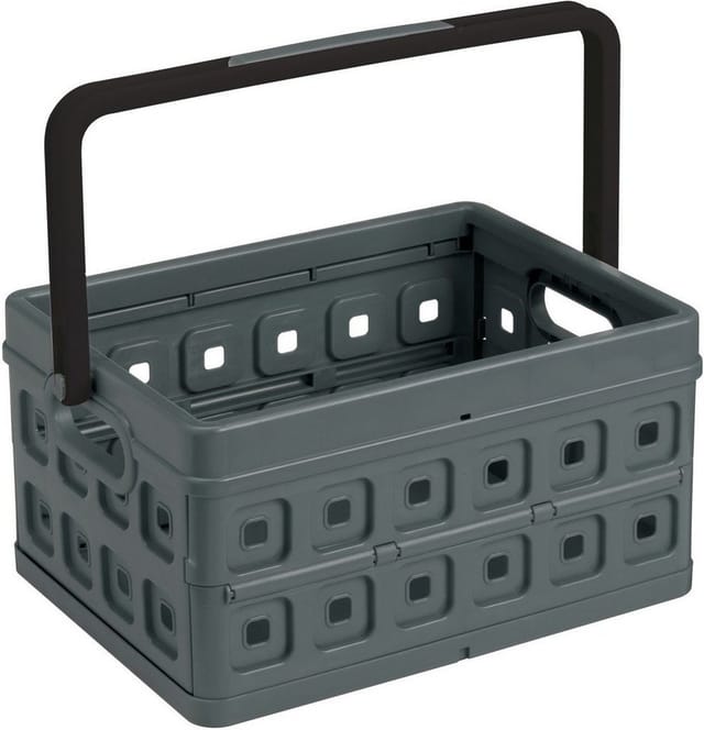 Klappbox Square 24 l anthrazit Einkaufsbox Einkaufskorb mit Griff - Sunware