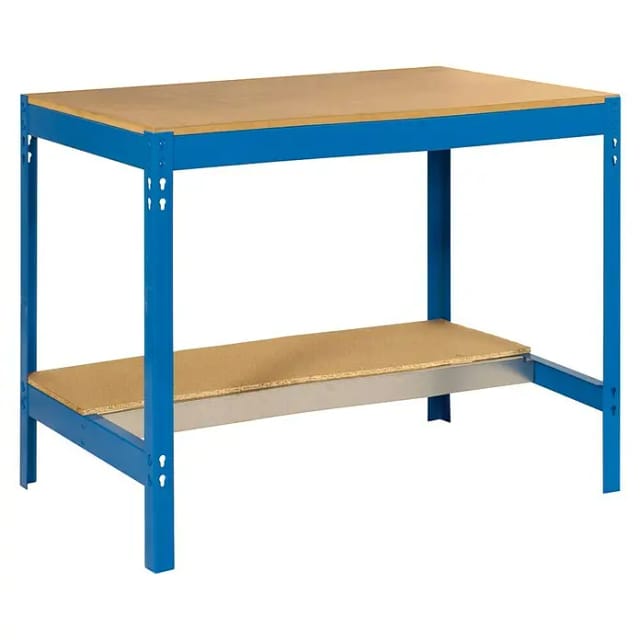SimonRack - Werkbank-Bausatz 840x1500x750mm Belastung 600Kg - BT-0 1500 BLAU/HOLZ