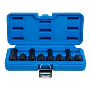 Bgs Technic - Kraft-Bit-Einsatz-Satz Antrieb Innenvierkant 12,5 mm (1/2') Innenvielzahn (für xzn) M12 - M18 8-tlg.