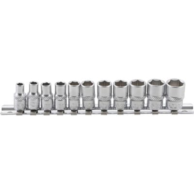 Bgs Technic - Steckschlüssel-Einsatz-Satz Sechskant Antrieb Innenvierkant 6,3 mm (1/4') Zollgrößen 11-tlg.