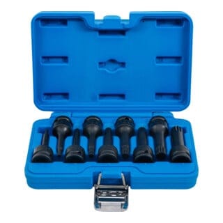 Kraft-Bit-Einsatz-Satz Antrieb Innenvierkant 12,5 mm (1/2') Innenvielzahn (für xzn) M4 - M16 9-tlg.