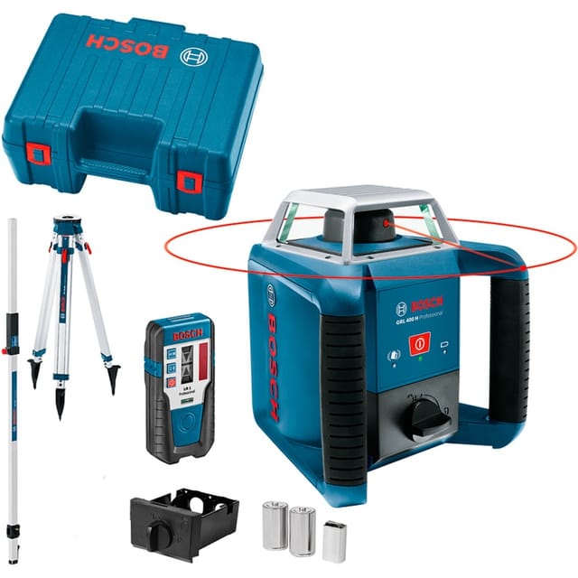 Bosch Rotationslaser grl 400 h mit Batterie gr 240 + lr 1 + Stativ im Koffer