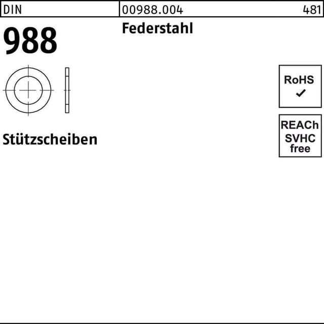 Stützscheibe DIN 988 18 x 25 x1,5 Federstahl