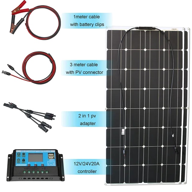Flexibles Solarmodul, 1000 W Leistung, Monokristalline Technologie, 200-w-solarset