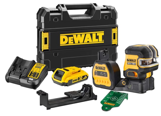 Dewalt - DCE825D1G18 5-Punkt-Kreuzlinien Laser grün 12V 18V 2Ah tstak Koffer
