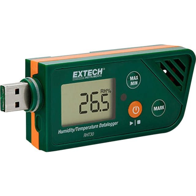 RHT30 RHT30 Multi-Datenlogger Messgröße Luftfeuchtigkeit, Temperatur -30 bis +70 °c 0.1 bis - Extech