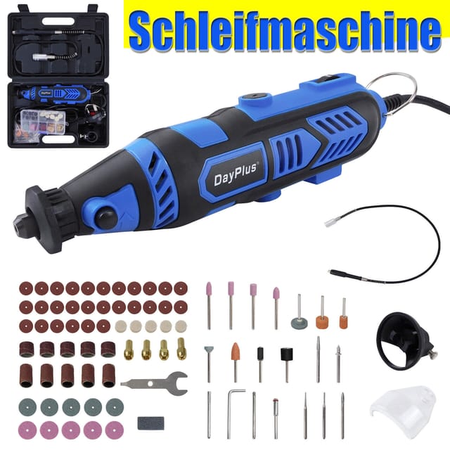 Dayplus - 135w Mini Multifunktionswerkzeug, Mehrzweckschleifmaschine Mit Variabler Drehzahleinstellungen Und 80 Zubehör, Rotary Tool Für Viele Kreative Projekte Oder Heimwerkerarbeiten