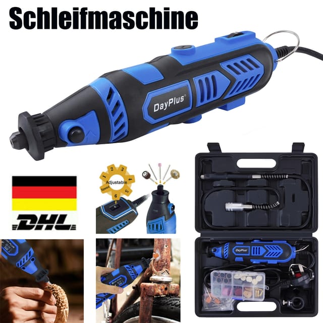 Dayplus - 135W Neu Schleifer Rotationswerkzeug, Multifunktionswerkzeug Drehwerkzeug mit 80 Zubehör, 6 variable Drehzahleinstellungen 10.000 bis