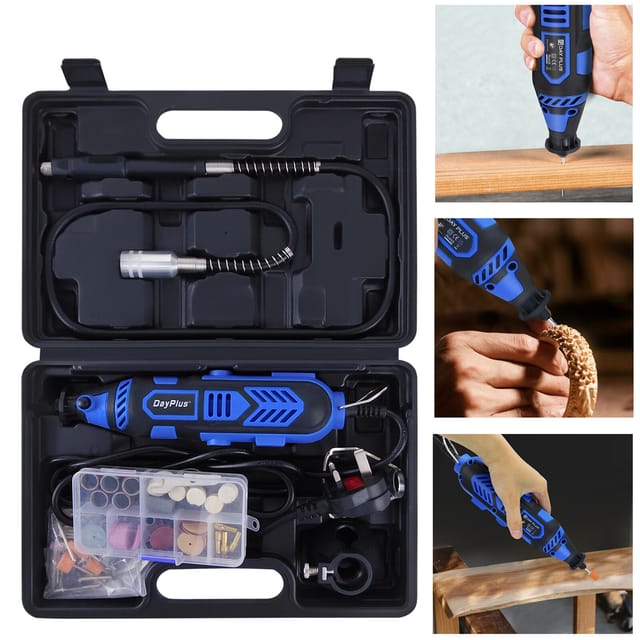 Mini-Schleifer Schleifmaschine 80 teilig inklusive Koffer Handschleifer Multischleifer Multitool Rotary Drill Grinder Schleifen Werkzeug (80 teilig)