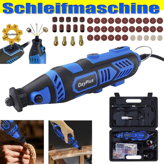 Dayplus - Neu Mini Schleifer Multifunktionswerkzeug 135w Drehwerkzeug Mit 80 Teiligen Zubehörset & 10000-32000 U/min 6 Variable Drehzahl, Zum Schneiden, Schleifen, Polieren, Schärfen, Gravieren
