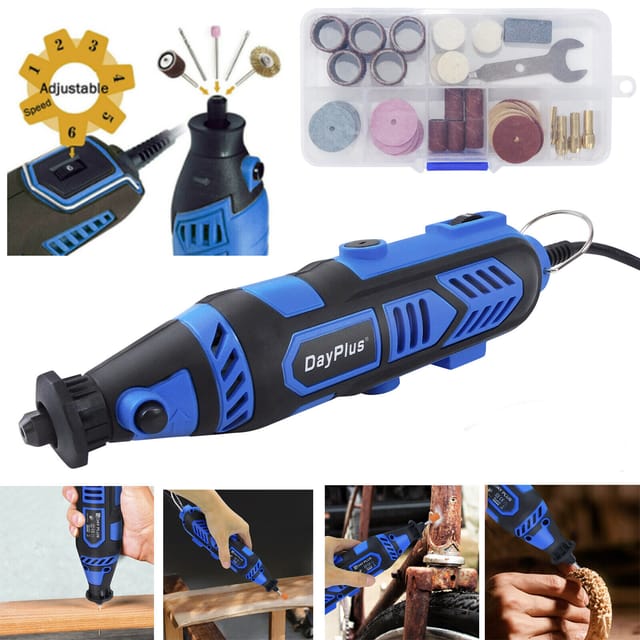 Dayplus - Mini Schleifer Multifunktionswerkzeug 135w Drehwerkzeug Mit 80 Teiligen Zubehörset & 10000-32000 U/min 6 Variable Drehzahl, Zum Schneiden, Schleifen, Gravieren, Polieren, Schärfen