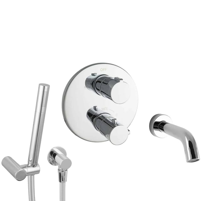 Set Für Badewannen Unterputz Mit Thermostat Messing